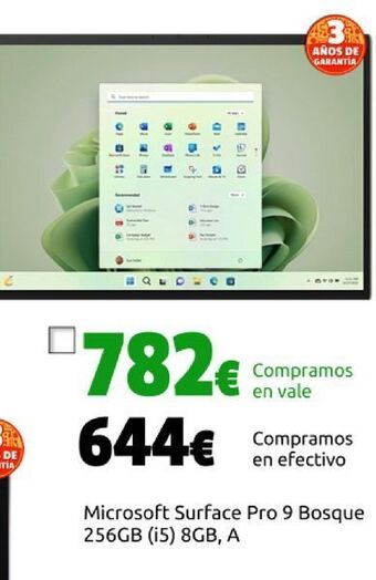 CeX Microsoft surface pro 8 platinum 128gb (i5) 8gb without pen, a oferta