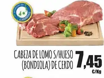 Spar Tenerife Cabeza de lomo s hueso bondiola de cerdo oferta