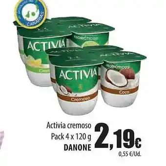 Spar Tenerife Activia cremoso pack 4 danone oferta