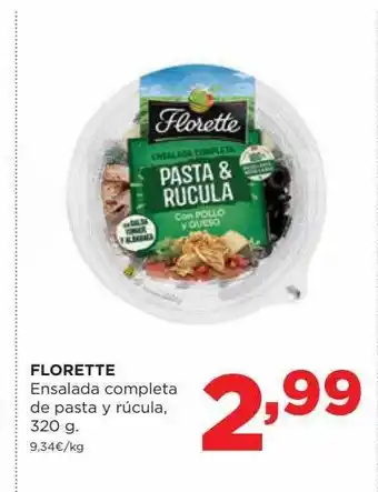 Alimerka Florette ensalado completa de pasta y rúcula oferta