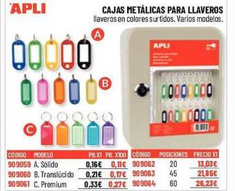 Carlin Apli cajas metálicas para llaveros oferta