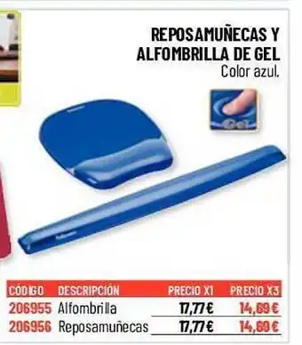 Carlin Reposmuñecas y alfombrilla de gel color azul oferta