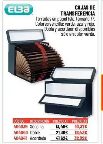 Carlin Cajas de transferencia elba oferta