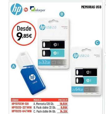 Carlin Hp memorias usb oferta