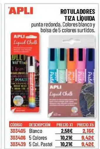 Carlin Apli rotuladores tiza líquida oferta