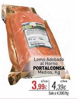 Cuevas Cash Lomo adobado al horno portalconsa medios, kg oferta