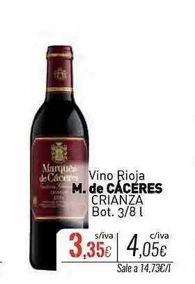 Cuevas Cash Vino rioja m. de cáceres crianza oferta