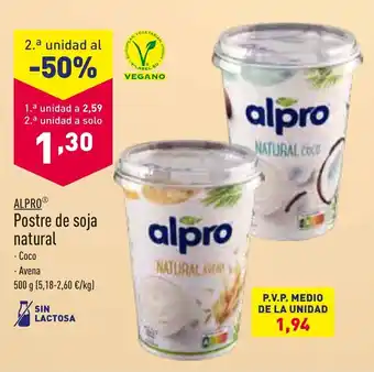 ALDI Postre de Soja Natural oferta