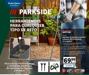 Lidl Parkside agitador de pintura y mortero a bateria 20v oferta