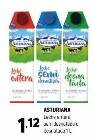 Coviran Asturiana leche entera semidesnatada o desnatada oferta