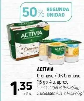 Coviran Activia cremoso - 0% cremoso aprox oferta