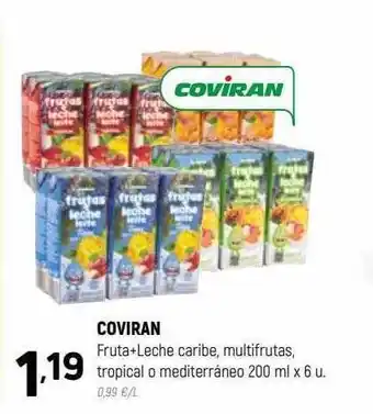 Coviran Coviran fruta+leche caribe, multifrutas tropical o mediterráneo x 6 oferta