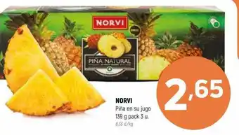 Coviran Norvi piña en su jugo pack 3 oferta