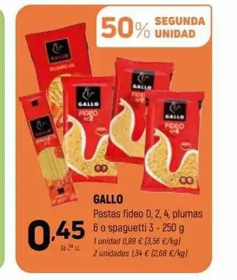 Coviran Gallo pastas fideos o spaguetti oferta