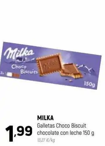 Coviran Milka galletas choco biscuit chocolate con leche oferta