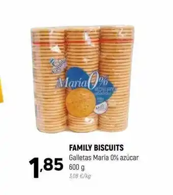 Coviran Family biscuits galletas maria 0% azúcar oferta