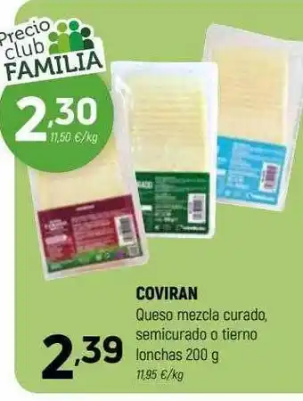 Coviran Coviran queso mezcla curado, semicurado o tierno lonchas oferta