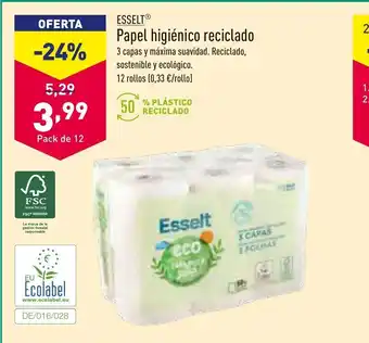 ALDI Papel Higiénico Reciclado oferta