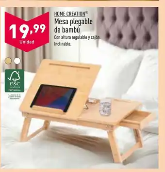 ALDI Mesa Plegable De Bambú oferta