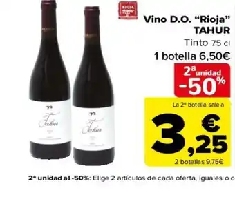Carrefour Vino D.O Rioja Tahur oferta