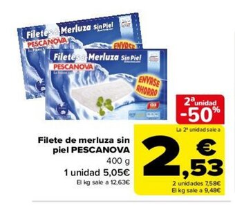 Carrefour Filete De Merluza Sin Piel Pescanova oferta