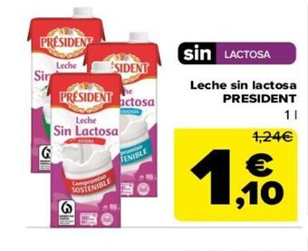 Carrefour Leche Sin Lactosa President oferta
