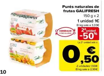 Carrefour Purés Naturales De Frutas Galifresh oferta
