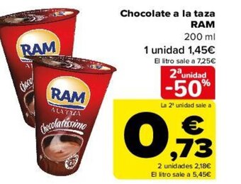 Carrefour Chocolate a La Taza Ram oferta