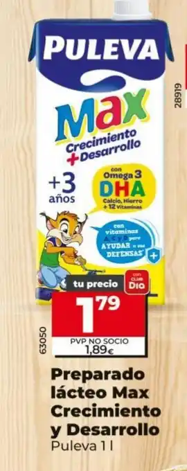 Dia Preparado Lácteo Max Crecimiento y Desarollo oferta