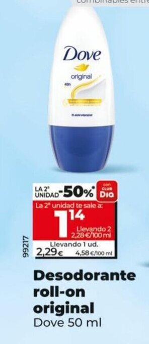 Dia Desodorante Roll-On Original Dove oferta