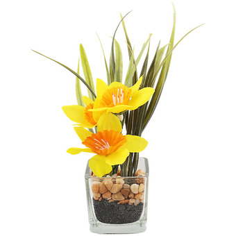 Action Flores artificiales en vaso de vidrio oferta