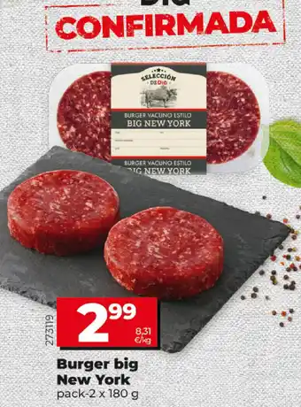 Dia Burger big New York pack2 x 180g oferta