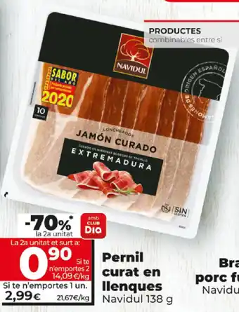 Dia Pernil curat en llenques 138g oferta