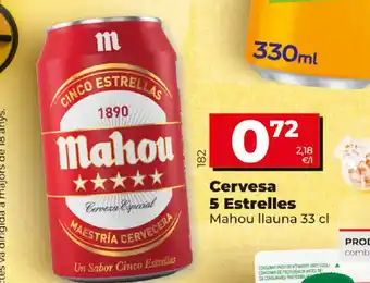 Dia Mahou Cervesa 5 Estrelles 33cl oferta