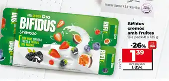 Dia Bifidus cremós amb fruites 125g oferta