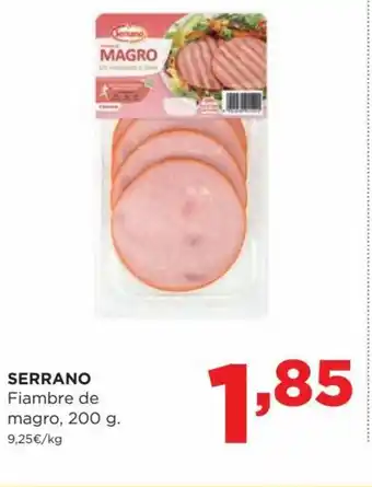 Alimerka Serrano Fiambre de magro,200 g. oferta