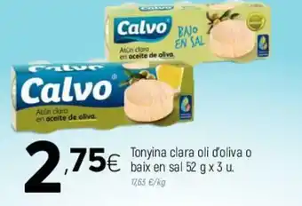 Coviran Tonyina clara oli d'oliva o baix en sal 52g x 3u oferta