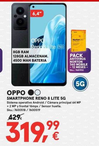 Worten Oppo smartphone reno 8 lite 5g oferta