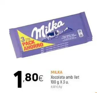 Coviran Milka Xocolata amb llet 100g x 3u oferta