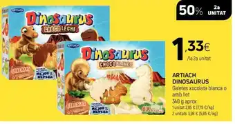 Coviran Artiach Dinosaurus Galetas xocolata blanca o amb llet 340g oferta