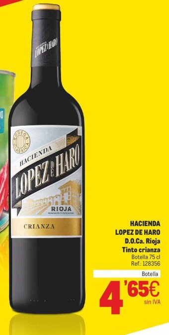 Makro Hacienda lopez de haro D.O.Ca. rioja tinto crianza oferta