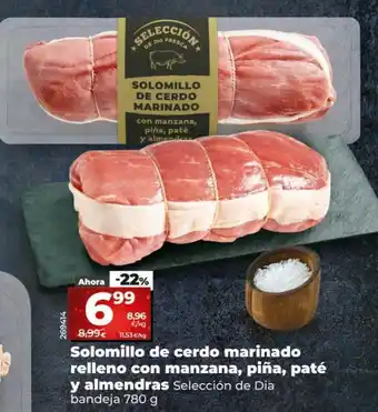 Dia Solomillo de Cerdo Marinado Relleno Con Manzana, Piña, Paté y Almendras oferta