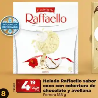 Dia Helado Raffaello Sabor Coco Con Cobertura de Chocolate Y Avellana oferta