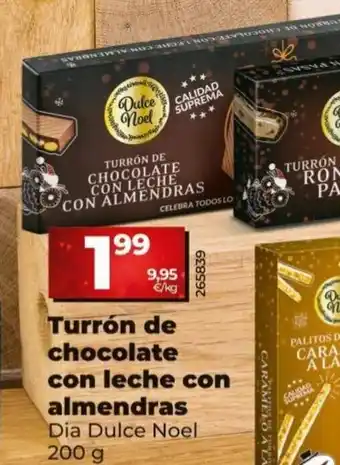 Dia Turrón de Chocolate con Leche con Almendras oferta