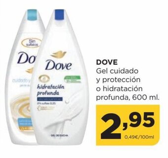 Alimerka Dove Gel Cuidado Y Protección o Hidratación Profunda, 600ml oferta