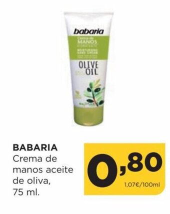 Babaria Crema de Manos Aceite de Oliva, 75ml
