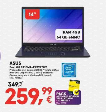 Worten Asus portátil e410ma-ek1927ws oferta