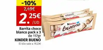 Maskom Supermercados Barrita choco blanco kinder bueno oferta
