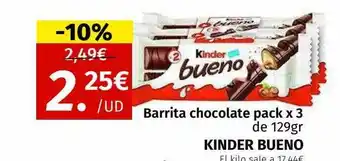 Maskom Supermercados Barrita chocolate pack x 3 kinder bueno oferta