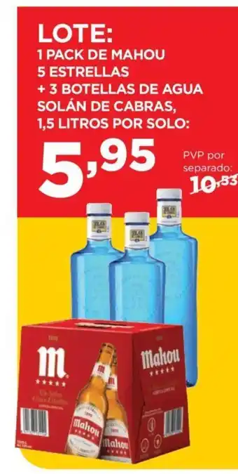 Alimerka 1 Pack de Mahou 5 Etsrellas + 3 Botellas De Agua oferta